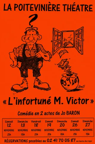Affiche de la pièce L'infortuné Mr Victor